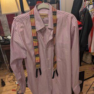 Men's Lge Paul Stuart Striped Shirt AND Patriotic Trafalgar Braces